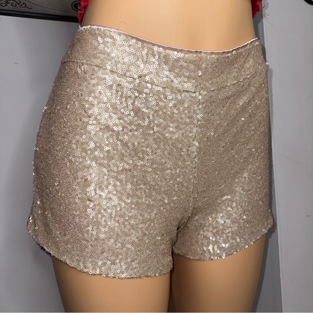 MINI SEQUINS SHORT SIZE L ZIPPER CLOSING ON THE SIDE| Alice Blue